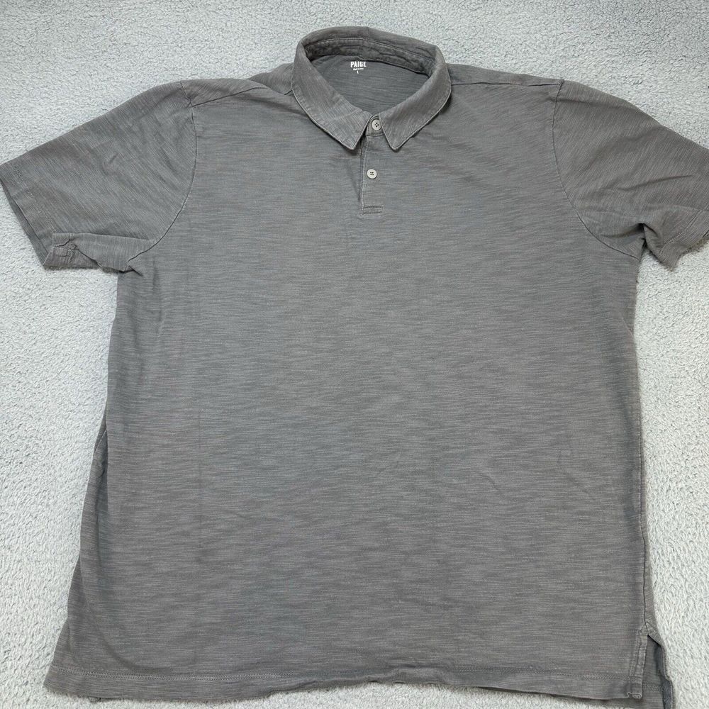 Paige Shelton Polo Shirt Men's‎ Large Heather Gray Active wear Lightweight Soft